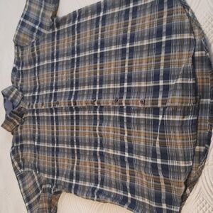 Ecology short sleeve men’s shirt. size M. Small plaid Blue